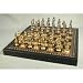 Worldwise Imports Florence Metal Chessmen and Pressed Leather Chest with 3 1/4in King