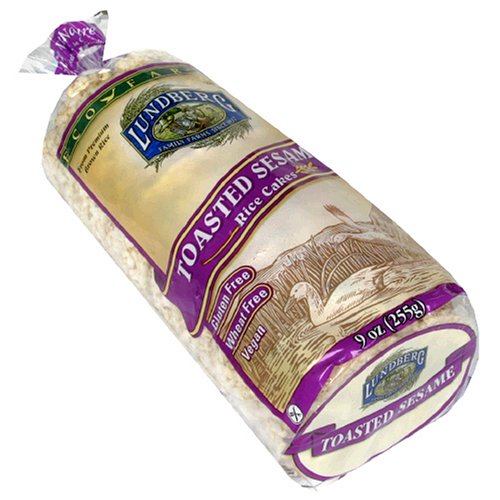 Lundberg Eco-Farmed Toasted Sesame Rice Cake, 9-Ounce Units (Pack of 12)