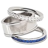Dallas Mavericks Logo Crystal Stacked Ring Set (Size 7)