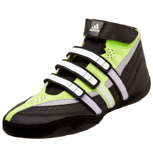 adidas Men's Extero Wrestling Shoe,Black/White/Electric,9.5 M US