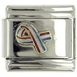 Usa Ribbon Patriotic Italian Charms Bracelet Link