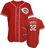 Jay Bruce Jersey: Adult 2010 Majestic Alternate Red Replica #32 Cincinnati Reds Jersey - Small