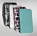 4 Flat Wallets: Black Flower, White Flower, Aqua Ostrich and Modern