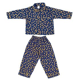 Click here to buy Boys Girls Pajamas in Blue with Yellow Moons and... by Back From Bali.
