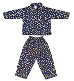 Boys Girls Pajamas in Blue with Yellow Moons and Stars