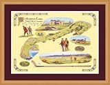 Golf Course Map-St. Andrews by Bernard Willington - Framed Artwork