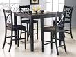 Martha 5pc Counter Height Dining Table Set in Dark Cappuccino By Acme Furniture