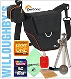 Lowepro Compact Courier Shoulder Bag (Black with Red Piping) for Sony Alpha ....