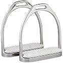 Stainless steel Fillis Stirrup Irons with changeable white rubber treads 4 3/4" (12 CM)