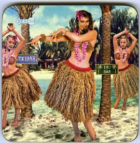 Retro Untersetzer TIKI BAR von Bikini