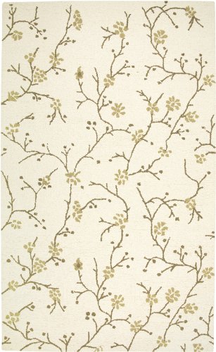 Rizzy Rugs CT-1634 8-Foot-by-8-Foot Round Country Area Rug, Floral Beige