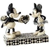 Disney Traditions by Jim Shore 4009260 Black and White Mickey and Minnie Valentine Figurine 6-Inch