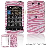 BlackBerry Storm2 9550 "PDA" Cell Phone Pink/White Zebra Design Protective  ....