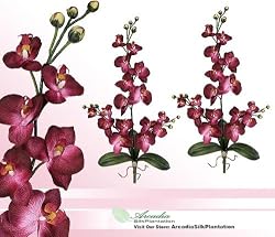 TWO 30" Phalaenopsis Orchid Artificial Silk Flower Bendable Sprays