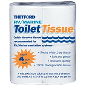 Thetford 20804 RV/Marine 1 Ply Toilet Tissue - Pack of 4