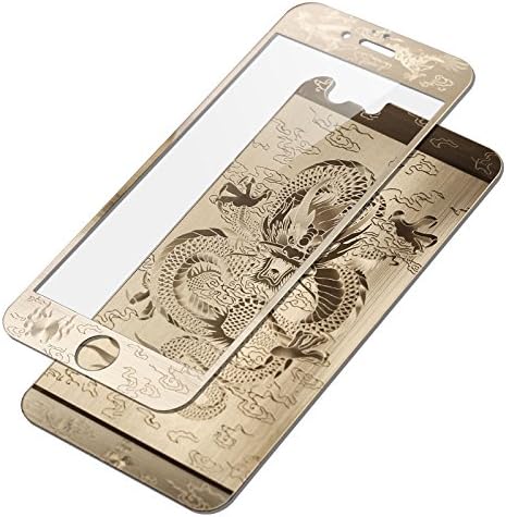 Fochutech Tatoo Tempered Glass Front&amp;Back Mirror Film Screen Protector For Iphone 5 5s 6 6Plus (Golden Dragon For Iphone 6)