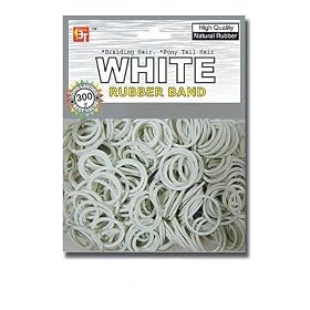 color rubber band WHITE pony tail holder braid hair holder
