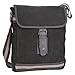 GOODHOPE Unisex-Adult Mini iPad Tablet Canvas with PVC Leather Messenger Bag, Grey