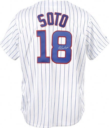 Geovany Soto Chicago Cubs Autographed White Pinstripe Majestic Replica Jersey