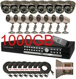 USA Security Store -- 16 Sharp CCD Day/Night Vision Bullet Color Cameras with one H.264 16 Channels Video audio Security Surveillance DVR Digital Video Recorder System Built-in 1000GB HDD, Included 8x65FT video cables and Power Supplies KIT. Supports Network Remote Viewing Over Internet, Windows IE, iPhone, Windows Mobile, and Apple Mac FireFox.