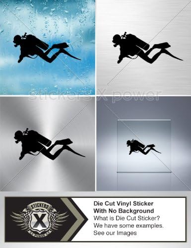 Stickers Scuba Diver Figure Size: 5 X 2.2 Inches Black