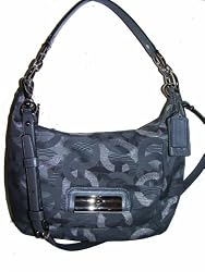 Coach Chainlink Signature Kristin Hobo Lurex Shoulder Bag 18295 Gunmetal Grey