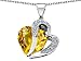 Original Star K(tm) Heart Shape 12mm Simulated Citrine Pendant in .925 Sterling Silver