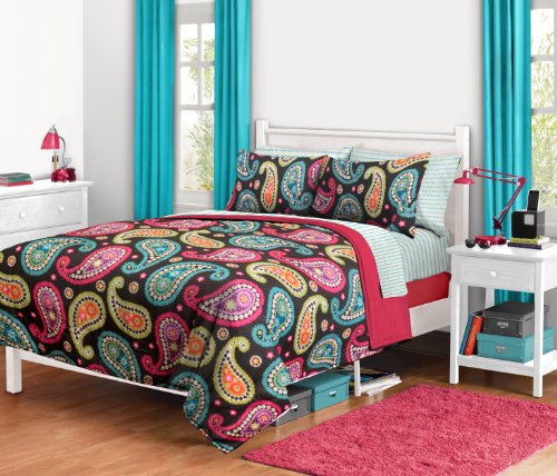 Paisley Bed in a Bag, Twin X-Large, Bright Paisley