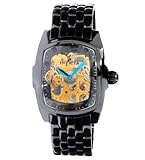 Invicta Men's 1113 Lupah Mechanical Gold Tone Skeleton Dial Black Watch Invicta Men's 1113 Lupah Mechanical Gold Tone Skeleton Dial Black Watch