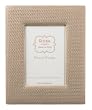 Woven Leather Picture Frame, Italian, Beige, 4x6"