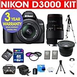 Nikon D3000 10.2 MP Digital SLR Camera with 18-55mm f/3.5-5.6G AF-S DX VR N ....