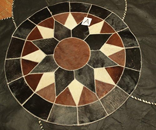 LARGE AFRICAN STAR design Rug Leather Hide Patchwork Area Carpet taxidermy Egyptian cowhide pelt leather animal art