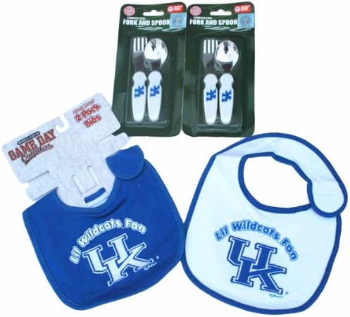 Kentucky Wildcats Game Day Outfitters 2 Pack Bib and 2 Pack Fork and Spoon Set