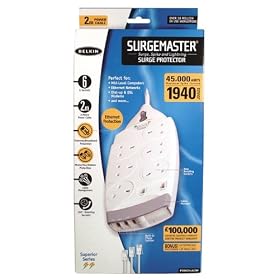 Belkin SurgeMaster, 6-Way, Tel/Fax/Modem/Cable or DSL Modem Protection, 2m Cable