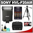 Sony Alpha HVL-F20AM Flash + Case + Tripod + Batteries + Charger + Accessory Kit for DSLR A33, A35, A55, A290, A390, A230, A550, A560, A580, A850 Digital SLR Cameras