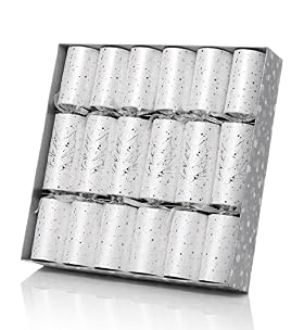 6 Silver & White Tree Luxury Christmas Crackers