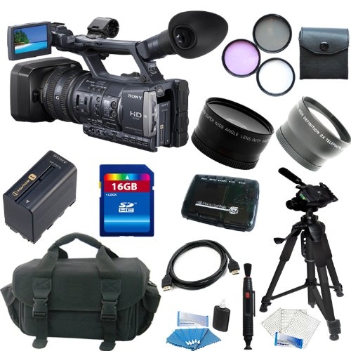 Sony HDR-AX2000 HDRAX2000 Handycam camcorder + Original Sony NP-F970 Info-Lithium Battery Pack (6600mAh) + Telephoto Lens + 3Pcs Filter Kit + 16GB Deluxe Accessory Kit