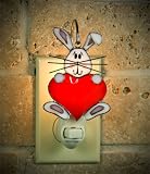 SWITCHABLES - STAINED GLASS NIGHT LIGHT COVER - LOVEABLE BUNNY - SW107