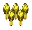Club Pack of 100 C7 Transparent Gold Replacement Christmas Light Bulbs