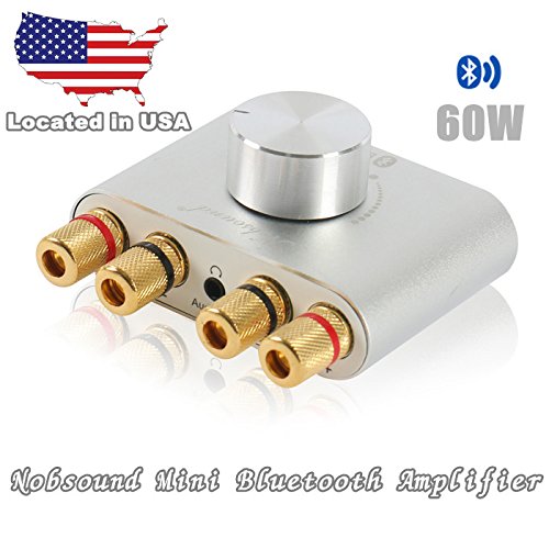 NobsoundÂ® NobsoundÂ® Hifi Mini Bluetooth Music Audio Stereo Receiver Fit for Sound System/ Headphone Amplifier Hifi Stereo Power AMP 30w+30w_ (Silver)