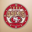 San Francisco 49ers 12in Art Glass Clock NFL Football Fan Shop Sports Team Merchandise