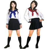 コスプレ衣裳 フェイク セーラー服（長袖白）L