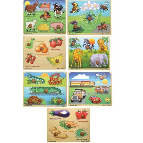Childrens Toyshop  Toys : Kaplan Large Knob Puzzles (Set of 7)