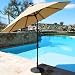 9\' Tan Aluminum Patio Umbrella with Crank & Tilt
