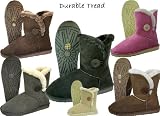 One Button Bailey Style Flat Winter Ankle Boots With Hard Waterproof Soles (NOT FOAM)