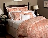 Pinzon Mandarin Egyptian Cotton Jacquard Full/Queen Duvet, Coral