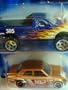 Hot Wheels Ford 4x4 Pick Up Truck With Flames - Datsun Blue Bird Tuner Racer Bronze Scale 1:64