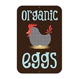 Bainbridge Farm Goods S1218010 Organic Eggs Yard Sign 12 Inch by 18 Inch Chocolate