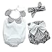 Baby Girls Lovely Bowknot Ruffle Romper Shorts Outfits with Headband