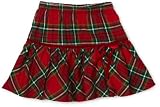 Love U Lots Girls 7-16 Plaid Flannel Ruffle Skirt with Velvet Trim And Bow